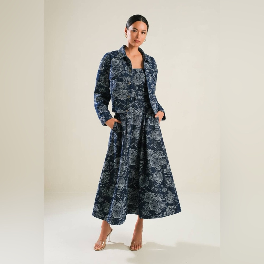 FREEMARKET Jacquard Denim Jacket with Pockets